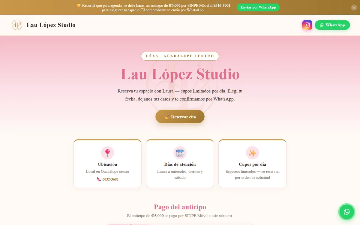 Sitio web de Lau López Studio