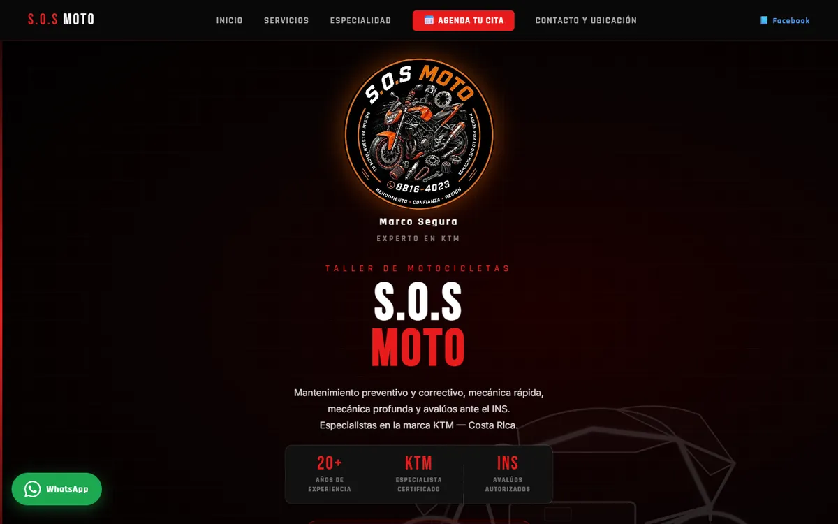 Sitio web de S.O.S Moto